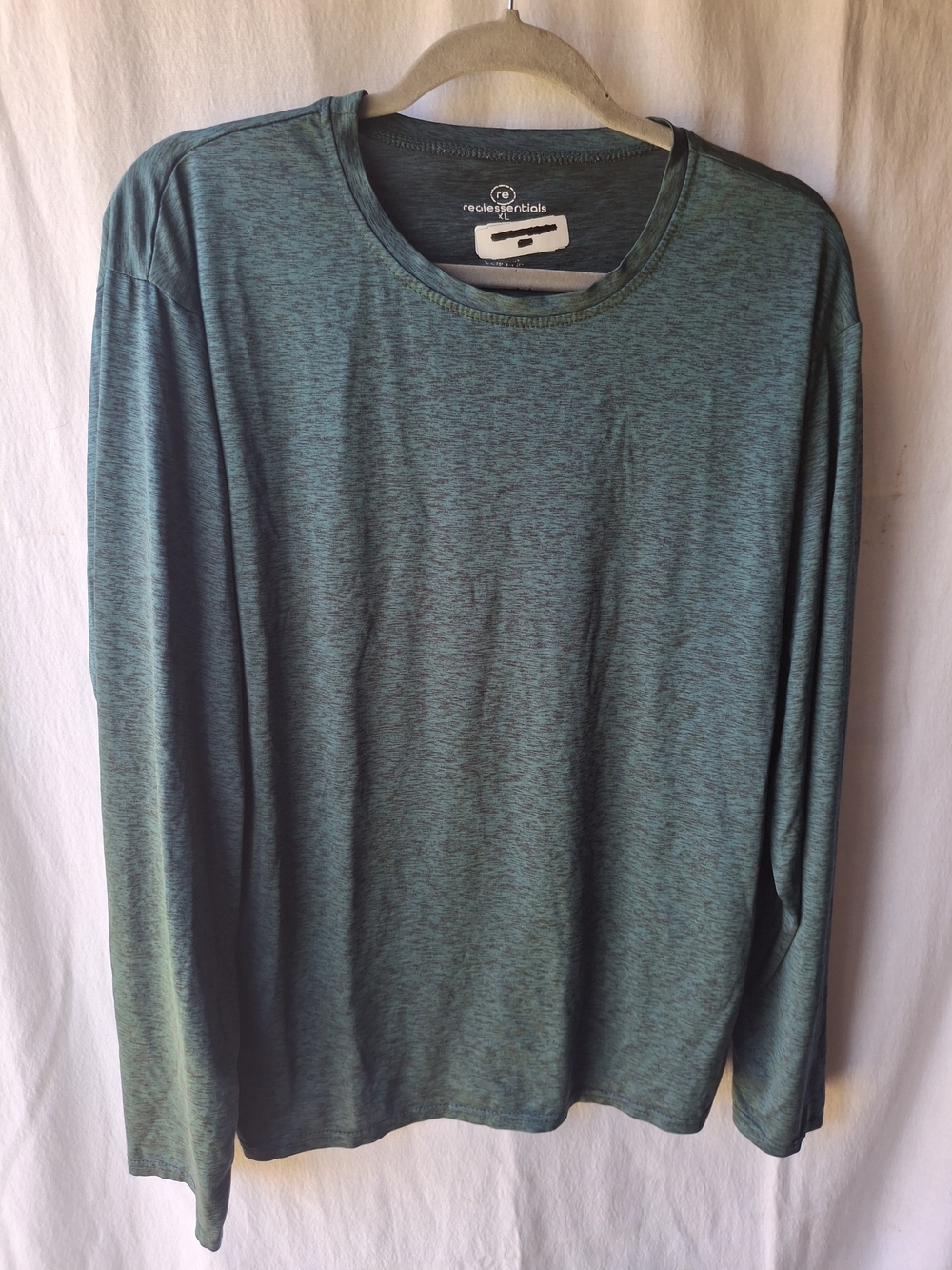 Real Essentials Men's Long Sleeve Crew Neck P J Shirt in Teal
